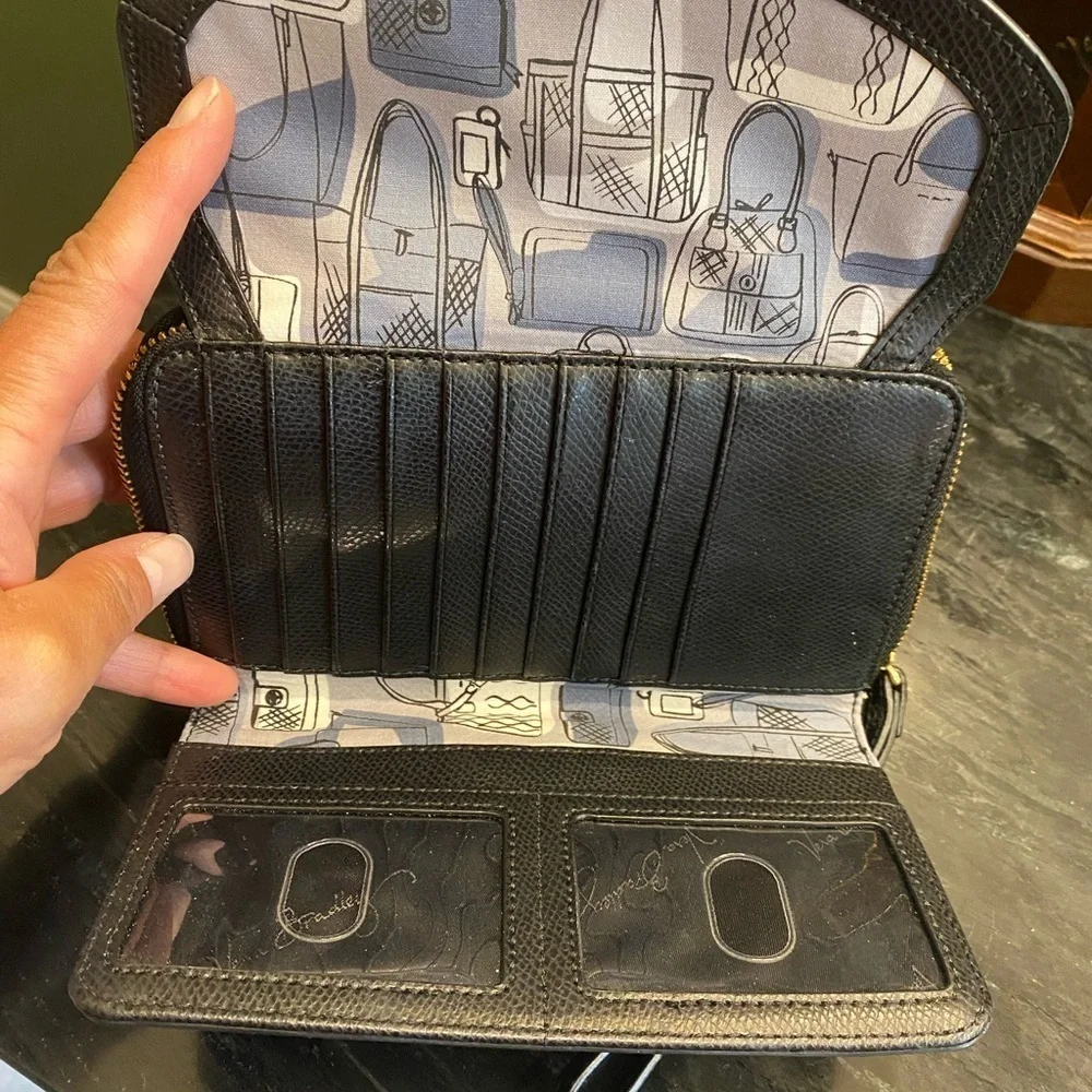 Title: Vera Bradley Black Zip Around Wristlet Wallet